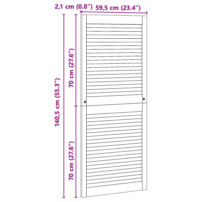 Drzwi do szafki 2 pcs Naturalny 140,5 x 2,1 x 59,5 cm
