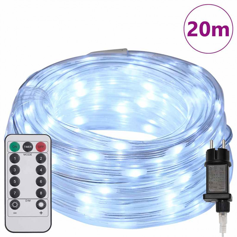 Lina świetlna z 480 diodami LED Zimna biel 20 m PVC