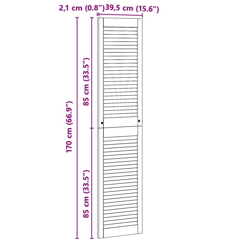 Drzwi do szafki z drzwiami 2 pcs Naturalny 170 x 2,1 x 39,5 cm