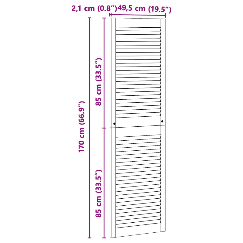 Drzwi do szafki z drzwiami 2 pcs Naturalny 170 x 2,1 x 49,5 cm