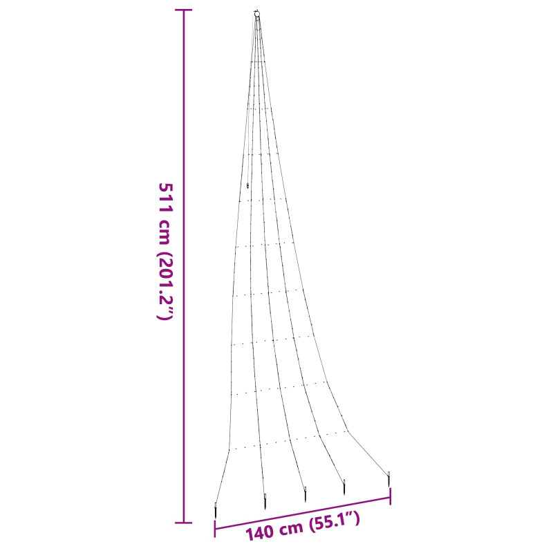 Ledowa Choinka Bożonarodzeniowa z Kolcami do Ziemi 511 cm Metal