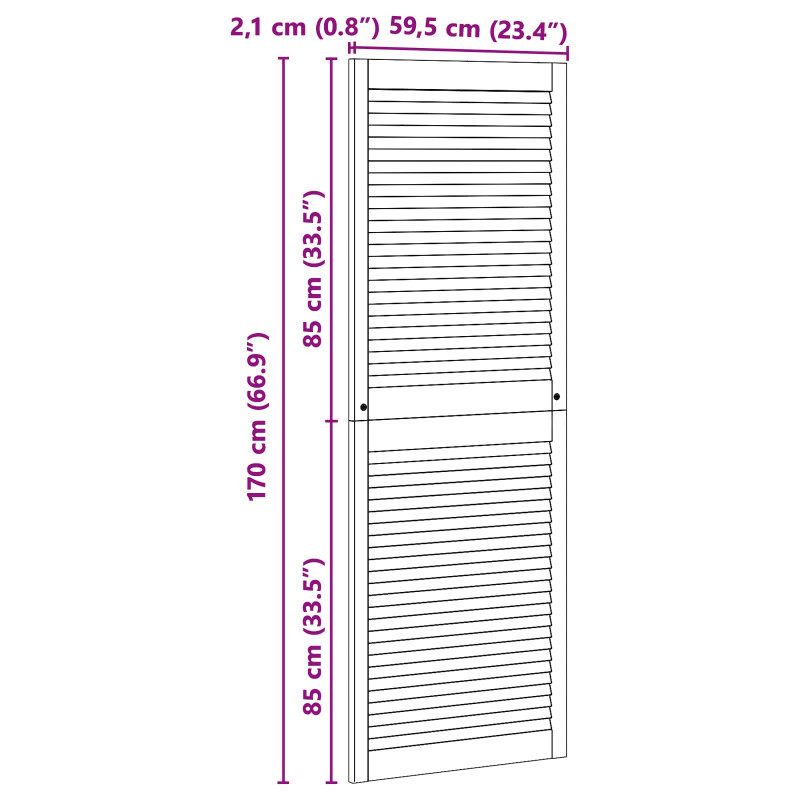 Drzwi do szafki z drzwiami 2 pcs Naturalny 170 x 2,1 x 59,5 cm