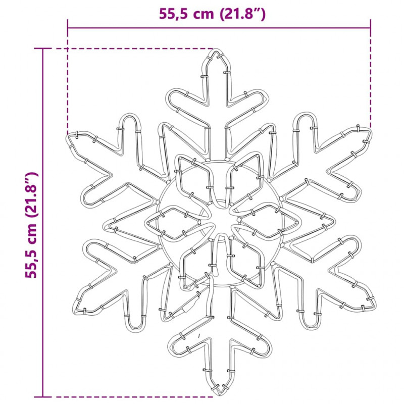 Śnieżynka na Boże Narodzenie Niebieski 55,5 x 55,5 x 0,75cm PVC