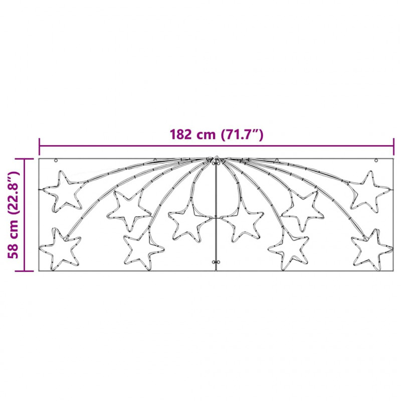 Gwiazda Bożonarodzeniowa Wielokolorowe 182 x 58 cm PVC