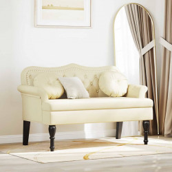Fotel Chesterfield Kremowy 120,5 x 65 x 75 cm Skóra ekologiczna