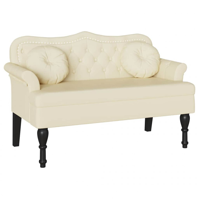 Fotel Chesterfield Kremowy 120,5 x 65 x 75 cm Skóra ekologiczna
