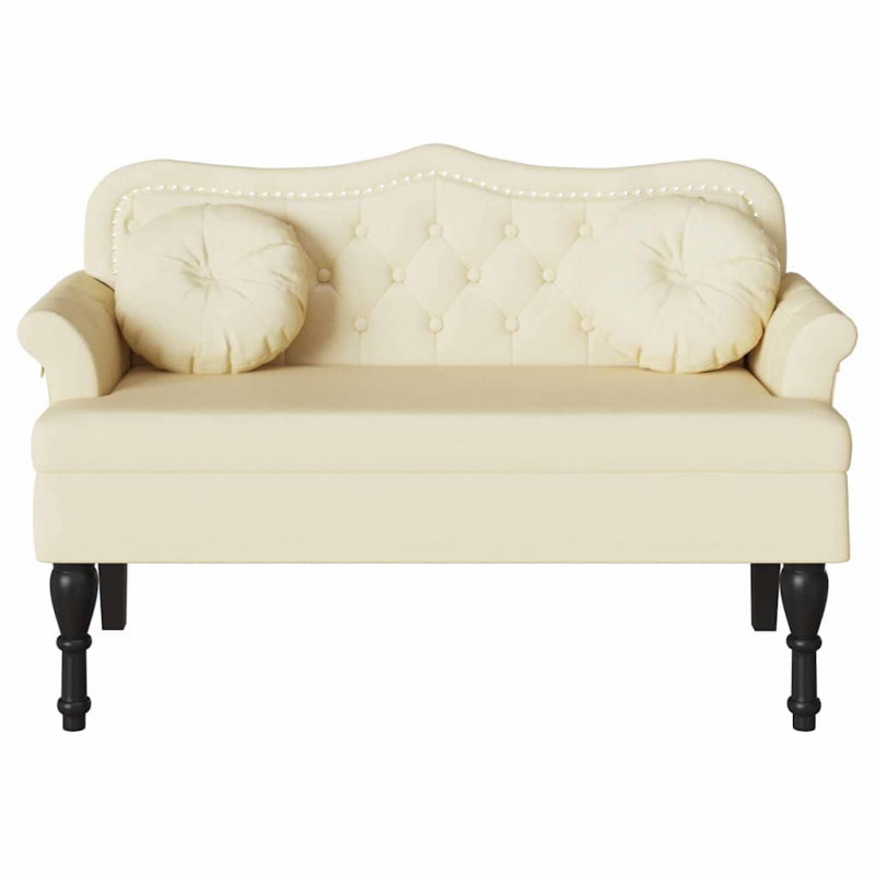 Fotel Chesterfield Kremowy 120,5 x 65 x 75 cm Skóra ekologiczna