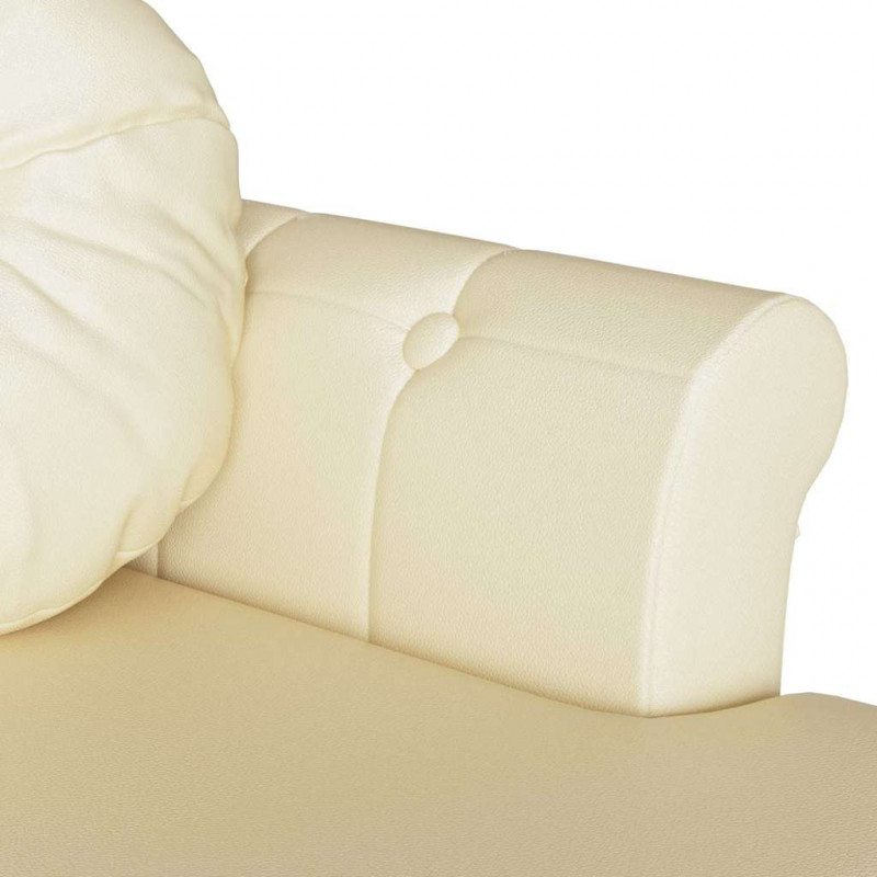 Fotel Chesterfield Kremowy 120,5 x 65 x 75 cm Skóra ekologiczna