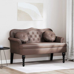 Fotel Chesterfield Brązowy 120,5 x 65 x 75 cm Skóra ekologiczna