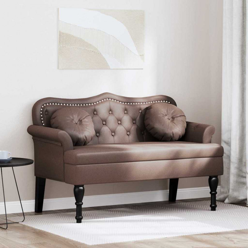 Fotel Chesterfield Brązowy 120,5 x 65 x 75 cm Skóra ekologiczna
