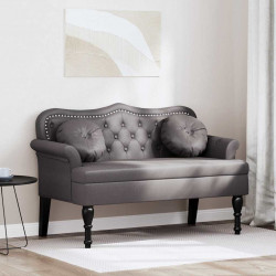 Fotel Chesterfield Szary 120,5 x 65 x 75 cm Skóra ekologiczna