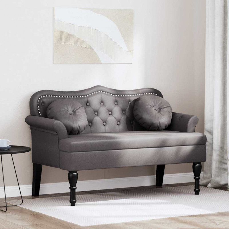 Fotel Chesterfield Szary 120,5 x 65 x 75 cm Skóra ekologiczna