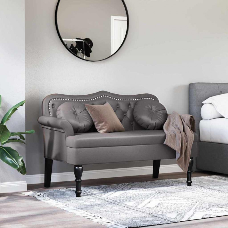 Fotel Chesterfield Szary 120,5 x 65 x 75 cm Skóra ekologiczna