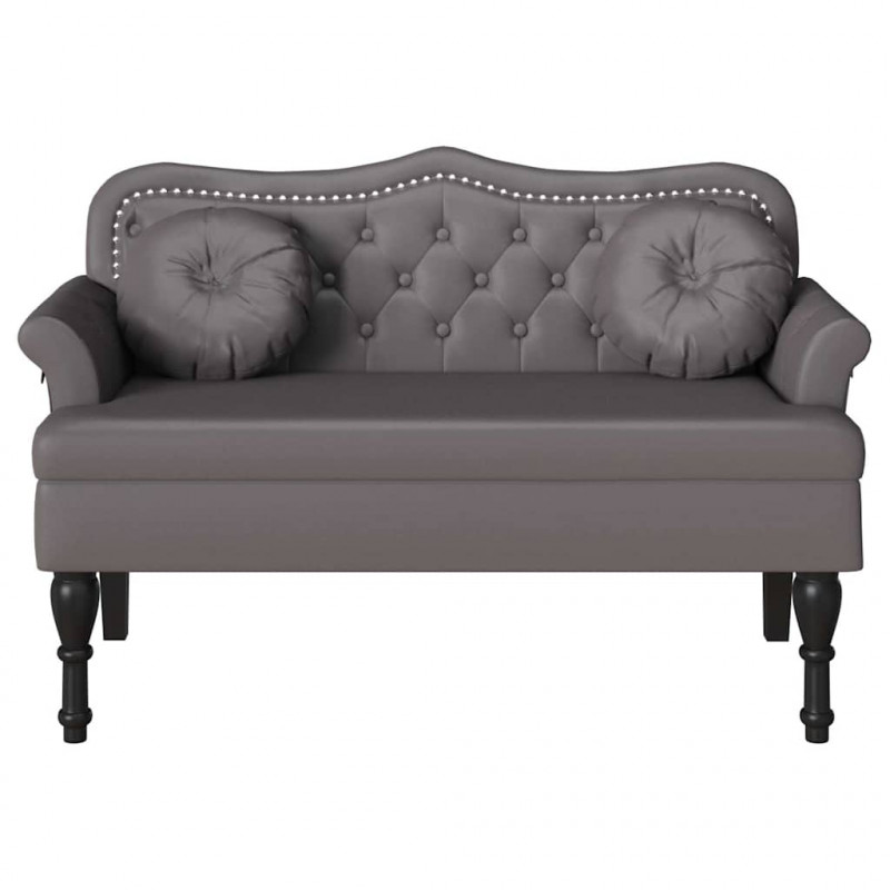 Fotel Chesterfield Szary 120,5 x 65 x 75 cm Skóra ekologiczna