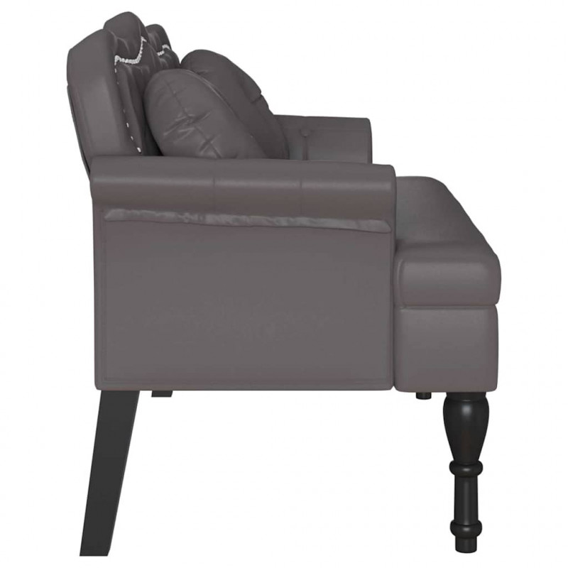 Fotel Chesterfield Szary 120,5 x 65 x 75 cm Skóra ekologiczna