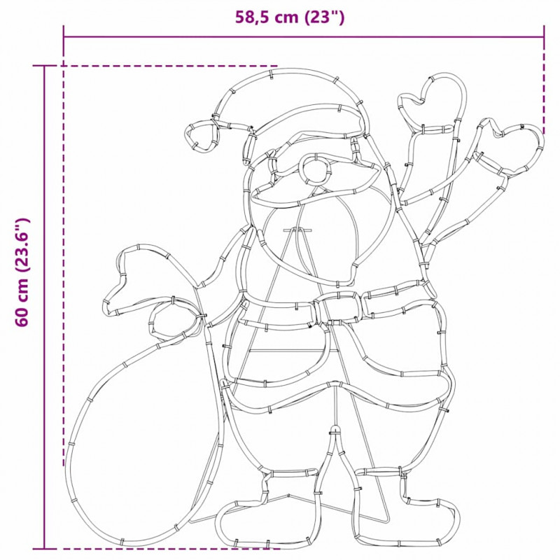 Lampa Świętego Mikołaja Wielokolorowe 58.5 x 60 x 1.3 cm Żelazo