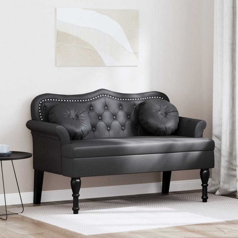 Fotel Chesterfield Czarny 120,5 x 65 x 75 cm Skóra ekologiczna