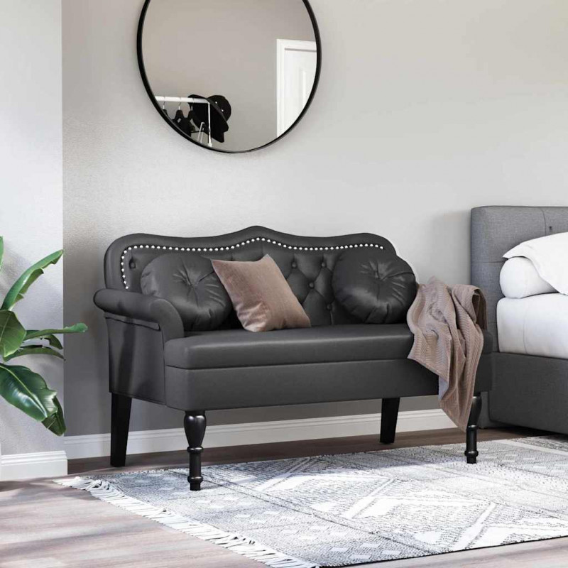 Fotel Chesterfield Czarny 120,5 x 65 x 75 cm Skóra ekologiczna