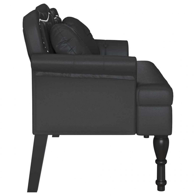 Fotel Chesterfield Czarny 120,5 x 65 x 75 cm Skóra ekologiczna