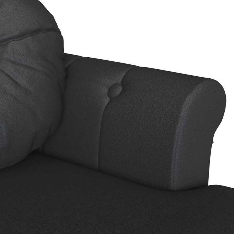 Fotel Chesterfield Czarny 120,5 x 65 x 75 cm Skóra ekologiczna