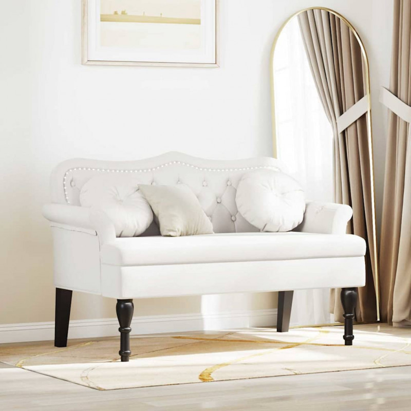 Fotel Chesterfield Biały 120,5 x 65 x 75 cm Skóra ekologiczna
