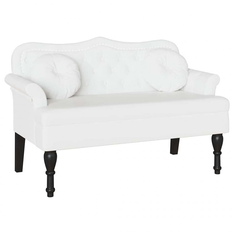 Fotel Chesterfield Biały 120,5 x 65 x 75 cm Skóra ekologiczna