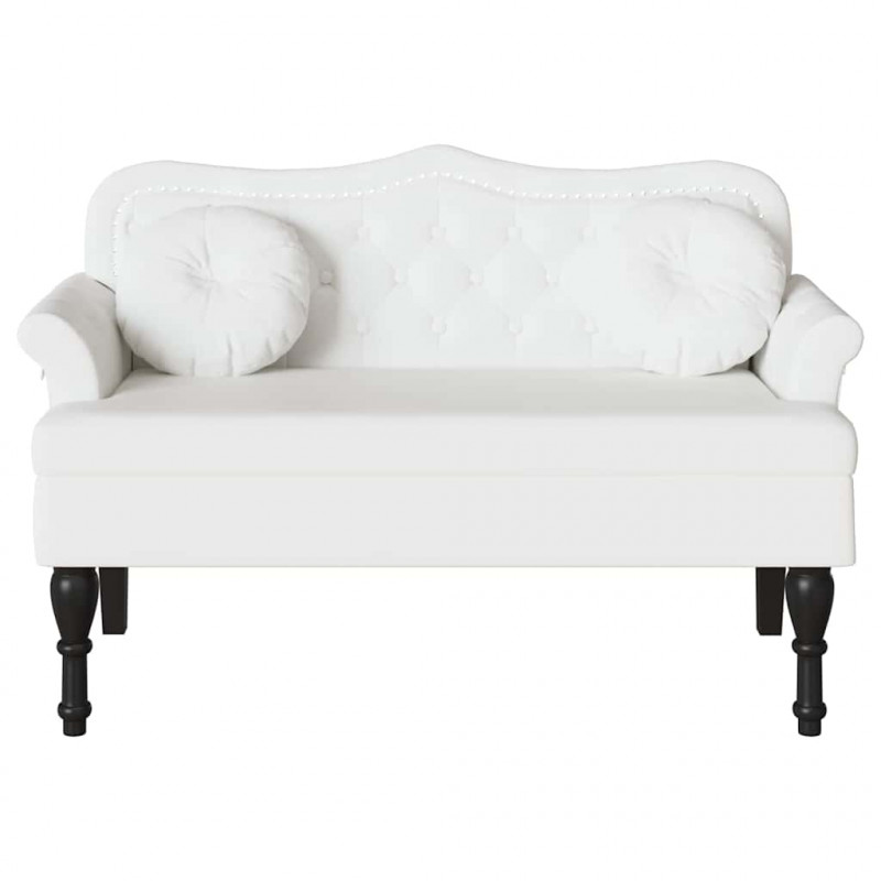 Fotel Chesterfield Biały 120,5 x 65 x 75 cm Skóra ekologiczna