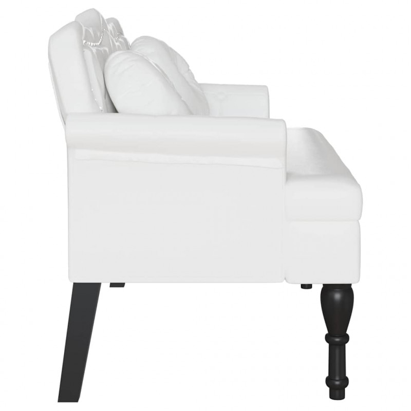Fotel Chesterfield Biały 120,5 x 65 x 75 cm Skóra ekologiczna