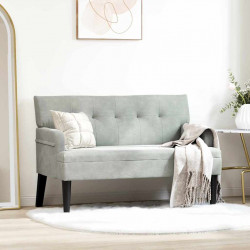 Fotel Chesterfield Jasnoszary 112 x 65,5 x 75 cm Aksamit
