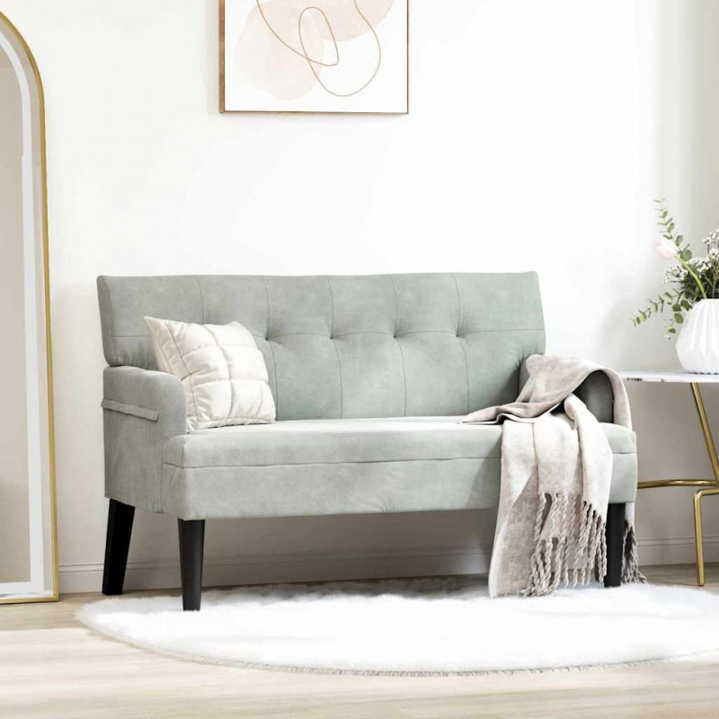 Fotel Chesterfield Jasnoszary 112 x 65,5 x 75 cm Aksamit