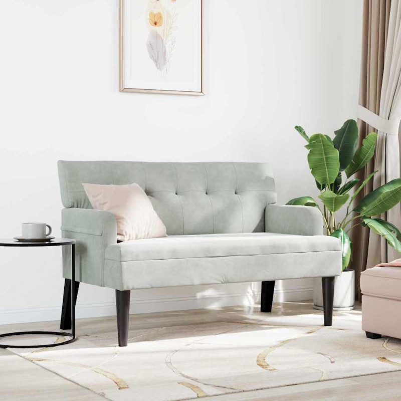 Fotel Chesterfield Jasnoszary 112 x 65,5 x 75 cm Aksamit