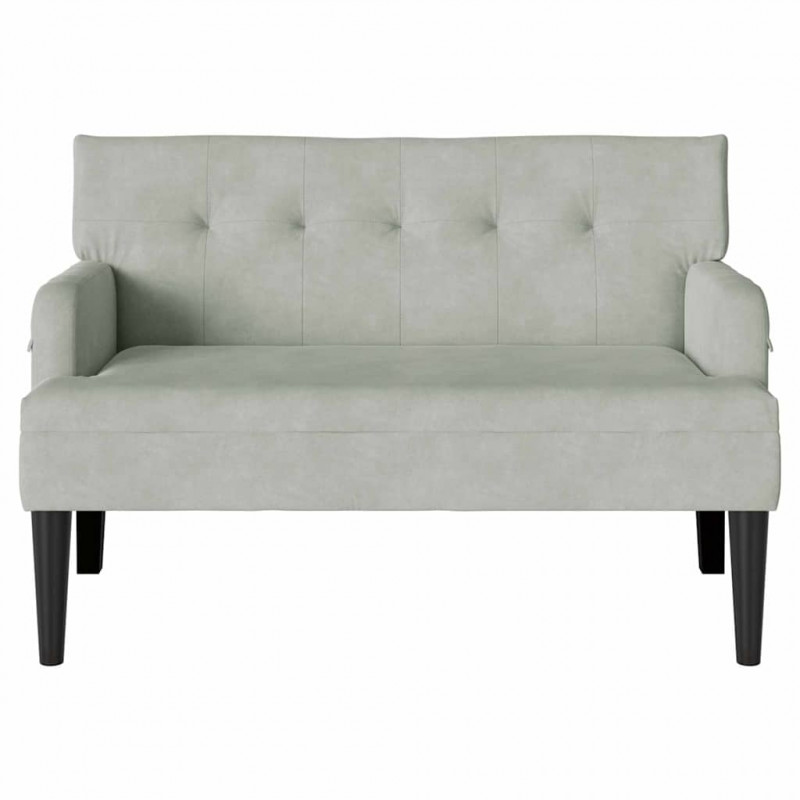 Fotel Chesterfield Jasnoszary 112 x 65,5 x 75 cm Aksamit