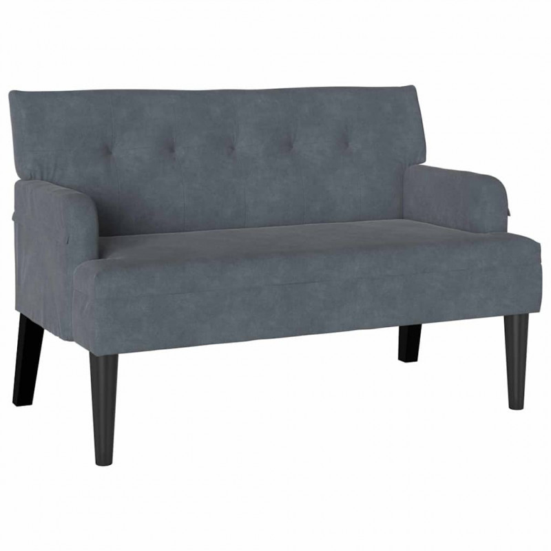 Fotel Chesterfield Ciemnoszary 112 x 65,5 x 75 cm Aksamit