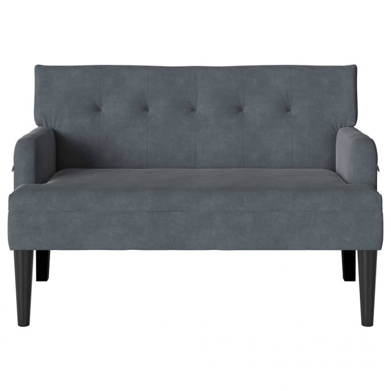 Fotel Chesterfield Ciemnoszary 112 x 65,5 x 75 cm Aksamit