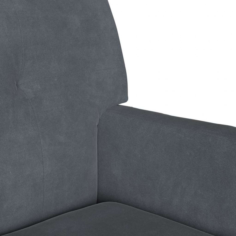 Fotel Chesterfield Ciemnoszary 112 x 65,5 x 75 cm Aksamit