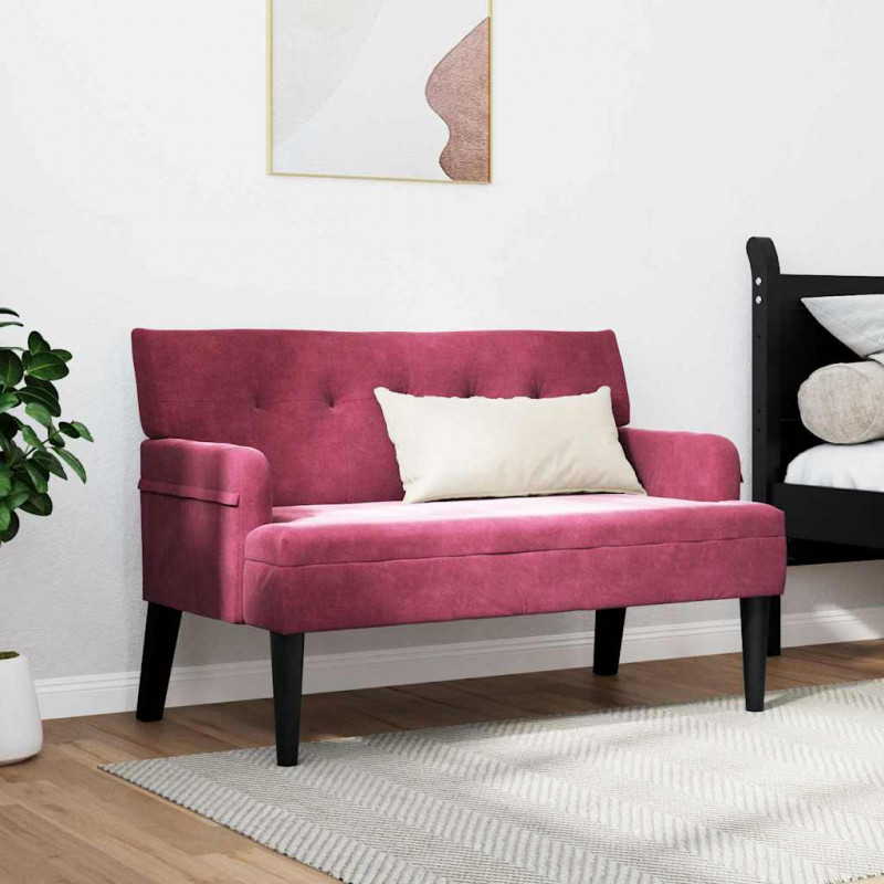 Fotel Chesterfield Czerwone wino 112 x 65,5 x 75 cm Aksamit