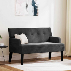 Fotel Chesterfield Czarny 112 x 65,5 x 75 cm Aksamit