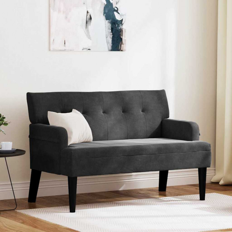 Fotel Chesterfield Czarny 112 x 65,5 x 75 cm Aksamit