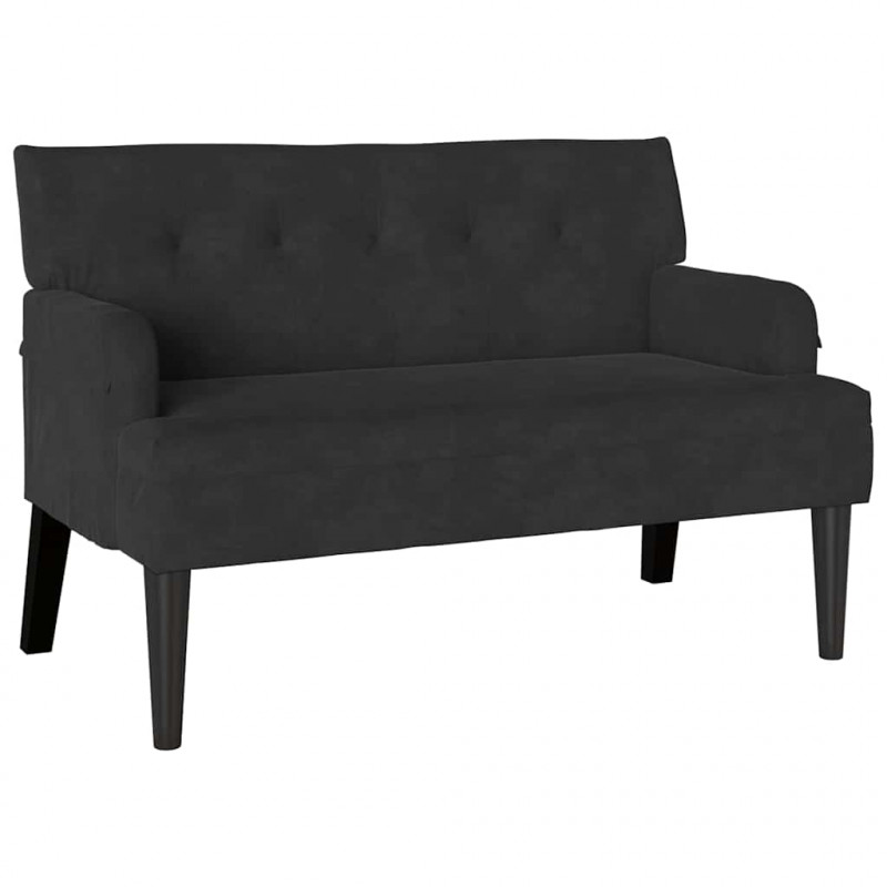 Fotel Chesterfield Czarny 112 x 65,5 x 75 cm Aksamit