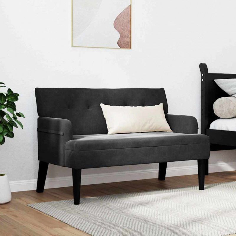 Fotel Chesterfield Czarny 112 x 65,5 x 75 cm Aksamit