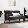 Fotel Chesterfield Czarny 112 x 65,5 x 75 cm Aksamit