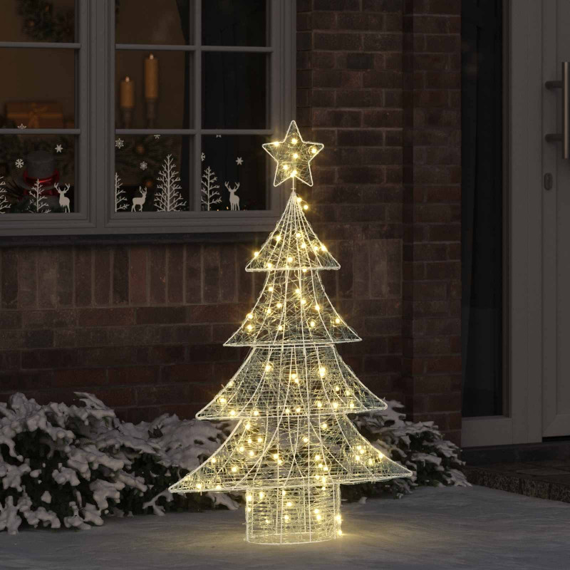 Choinka z 100 diodami LED Ciepła biel 120 cm Akryl
