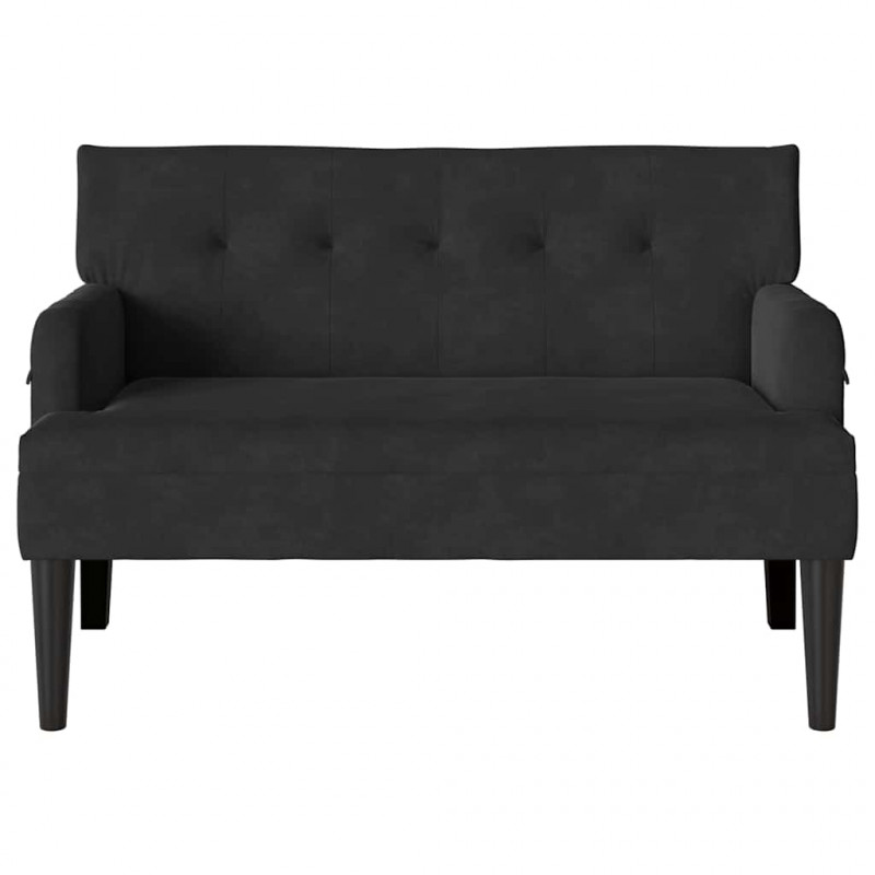 Fotel Chesterfield Czarny 112 x 65,5 x 75 cm Aksamit