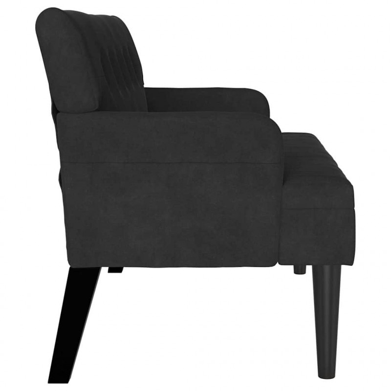Fotel Chesterfield Czarny 112 x 65,5 x 75 cm Aksamit
