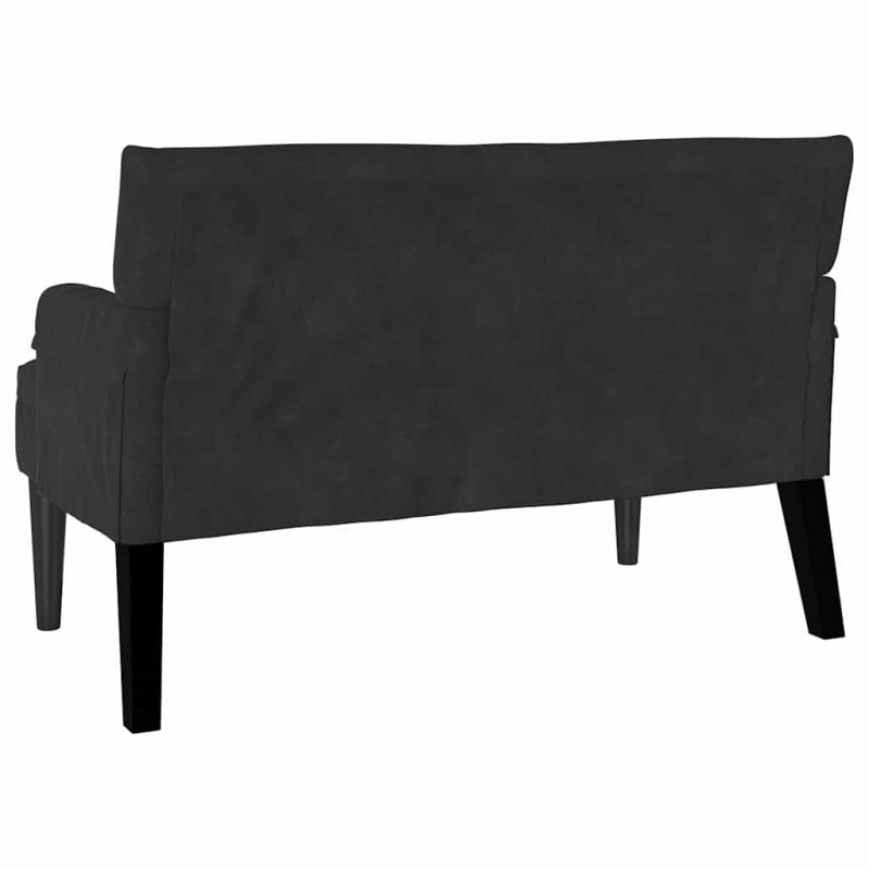 Fotel Chesterfield Czarny 112 x 65,5 x 75 cm Aksamit