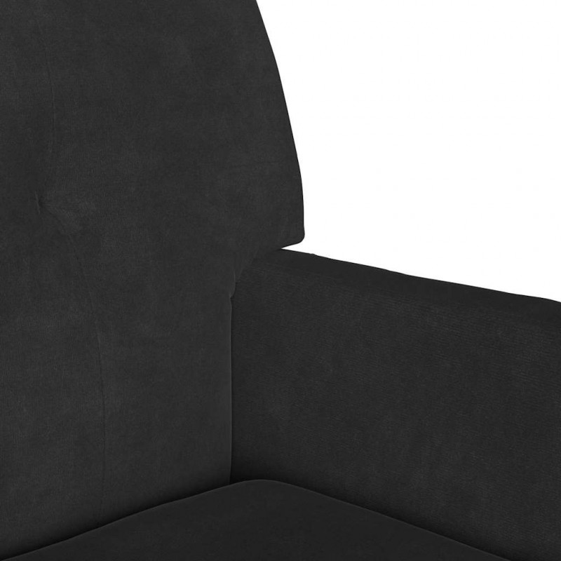 Fotel Chesterfield Czarny 112 x 65,5 x 75 cm Aksamit