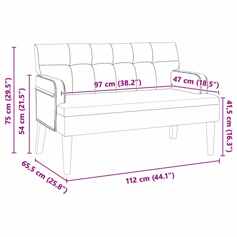 Fotel Chesterfield Czarny 112 x 65,5 x 75 cm Aksamit
