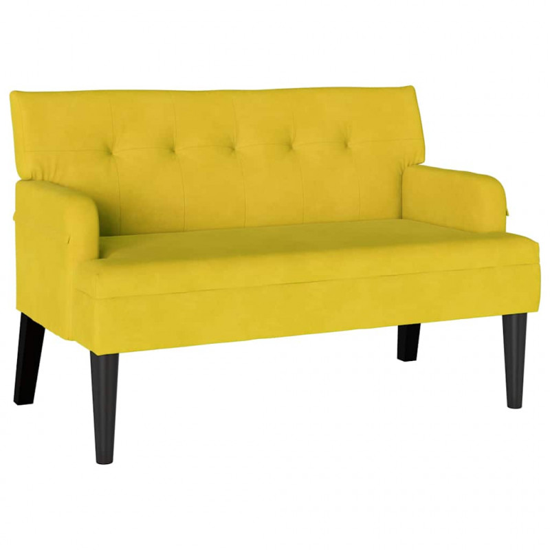 Fotel Chesterfield Żółty 112 x 65,5 x 75 cm Aksamit