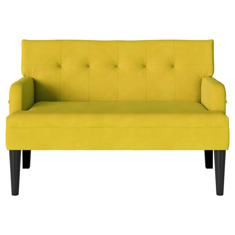 Fotel Chesterfield Żółty 112 x 65,5 x 75 cm Aksamit