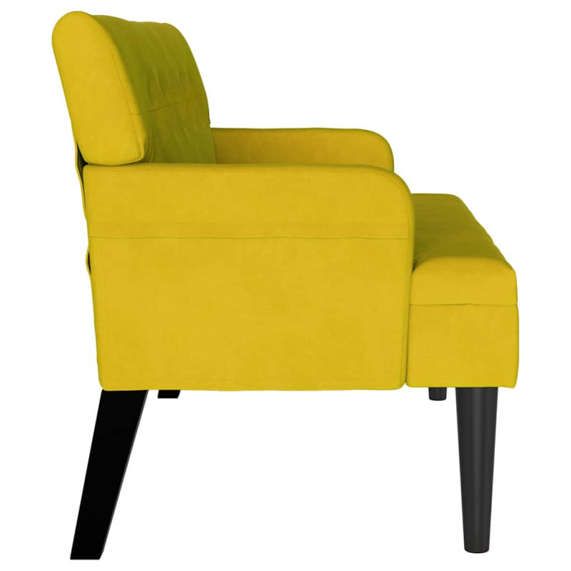 Fotel Chesterfield Żółty 112 x 65,5 x 75 cm Aksamit